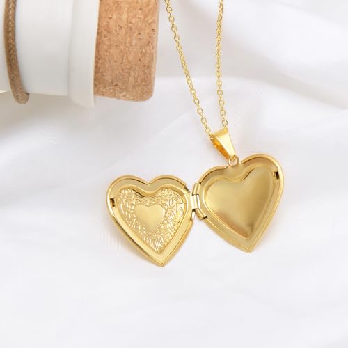 Paialco Stainless Steel Heart Shaped Locket Pendant Necklace for Women3