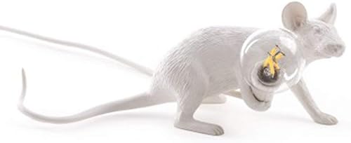Moderna lámpara de ratón de resina con luces de mesa, lámparas de escritorio creativas, decoración de regalo de mesita de noche, dormitorio LED,