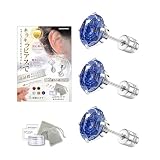 HopeSpring ピアス ジルコニア ネジ式 レディース【キュービックジルコニア 金属アレルギー対応 3個入り】チタンスチール製 ジルコニア 立爪ジュエル ファーストピアス サージカルステンレス つけっぱな 軟骨 両耳用 レディース 収納ケース