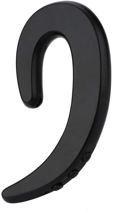 BoneTech Earphones, Ear-Hook Wireless Headphones Non Ear Plug Bluetooth Headset with Mic, Bone Conduction Headphones, Single Ear Hook Headset Earbud, Compatible with iPhone and Android (Black)
