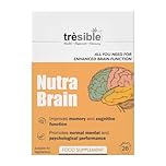 Trèsible Cognitive Health Supplement | Mental Performance & Focus | Nutra Brain 28 Tablets | Zinc, Iron, Vitamin B5 & B6, Iodine, CoQ10 | Vegetarian, Gluten Free, Halal | No Synthetic Binders/Coating