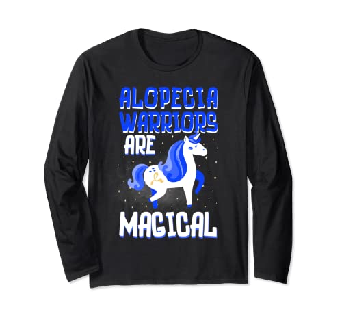 Warriors Magical Alopecia Awareness - Cinta de unicornio, color azul Manga Larga