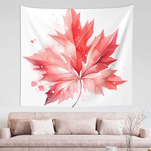 Tapisserie de décoration murale pour salon et chambre motif érable rouge