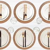 Homewear Placemats Set of 6 – Round 15" Faux Leather Table Mats for Dining, Heat Resistant & Non-Slip Washable Table Decor, Indoor, Outdoor, Dining Table Set for 6, Modern Kitchen & Holiday Use, Camel