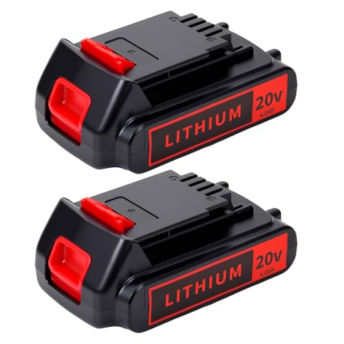 GWELEC 20V 4.0Ah Battery for Black and Decker Lithium-Max Tools High-Capacity Replacement Lithium-Ion Battery 2-Pack Compatible with LBXR20 LBXR2020 LBX20 LBXR2520 LB2X4020 LB2XR20