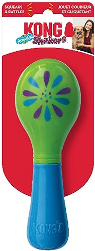 KONG Brinquedo para cães Shakers Acoustix Maraca Squeak, chocalho