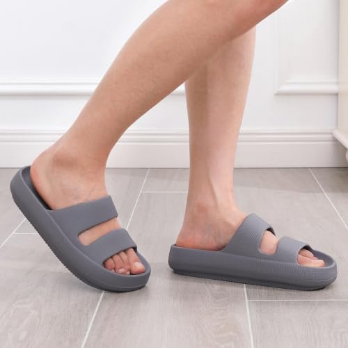 Image of shevalues Orthopedic Slide Sandals for Women with Arch Support Pillow Soft Recovery Slip on Sandals Lightweight Summer Cloud Slippers for Plantar Fasciitis