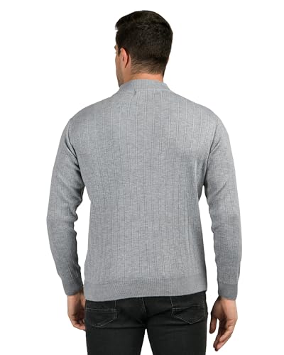 Image of Men Woolen Round Neck Solid Striped Design Pullover Heavy Rainbow Fabric Winter Wear Pure Wool Cardigan for Men Fully Warm Pullover Free Sizes