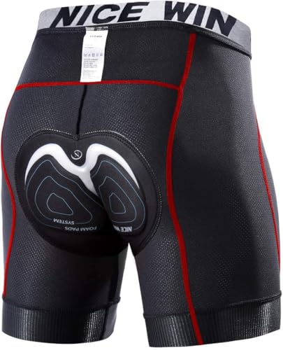 NICEWIN Radunterhose Herren mit Sitzpolster Radlerhose Unterwäsche 4D...