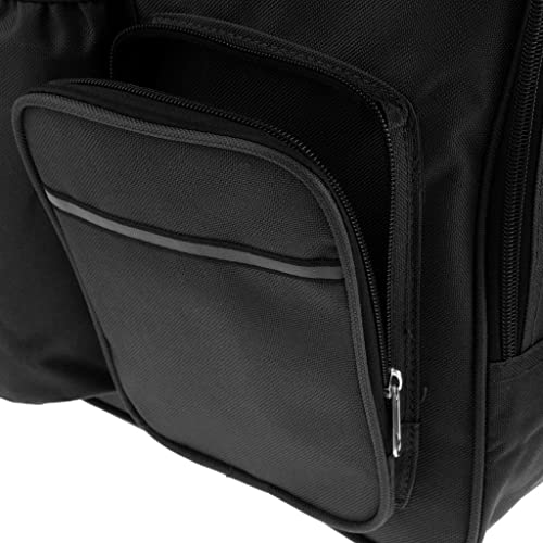 Taburete plegable con doble correa y compartimento térmico negro para camping 6