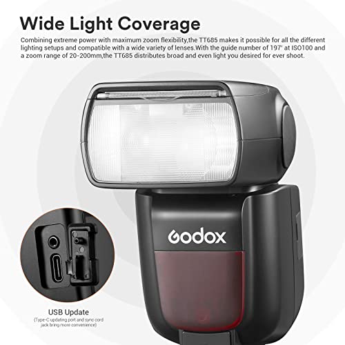 Godox TT685II-N TT685NII Speedlite TTL Caméra Flash 2.4G HSS Haute Vitesse 1/8000s GN60 Compatible pour Nikon D7100 D7000 D5200 D5100 D5000 D3200 Z6 Z7 (Godox TT685II-N) - Image 7