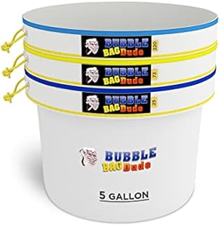 BUBBLEBAGDUDE Bubble Bags All Mesh 5 Gallon 3 Bag Set Herbal Ice Essence Extraction Bag Kit with 10 x 10 (25 Micron) Pressing Screen and Storage Bag