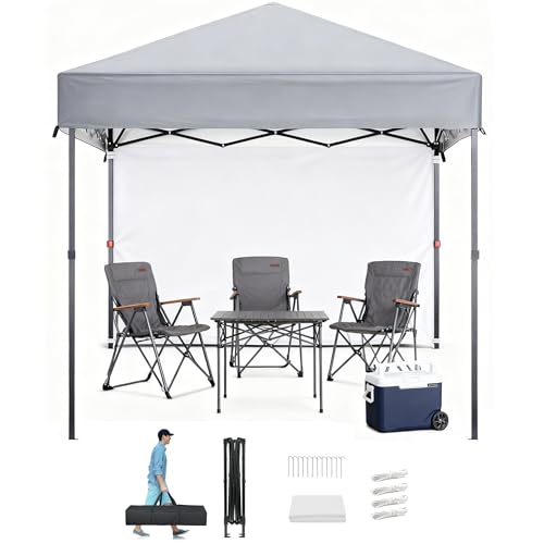 Pavillon Pop-Up Faltpavillon Wasserdicht Gartenzelt UV Schutz 50+ Partyzelt wasserdicht stabil mit Tragetasche Höhenverstellbar Faltbar Gartenzelt mit 1 Seitenwand für Garten Party (2.4 * 2.4M)