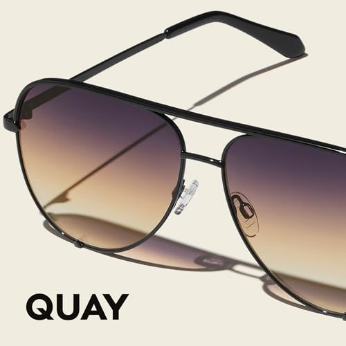 Image of QUAY High Key Extra Large Polarized Unisex Aviator Sunglasses, UV Protection, Oversized Accessories for On The Go Lifestyle