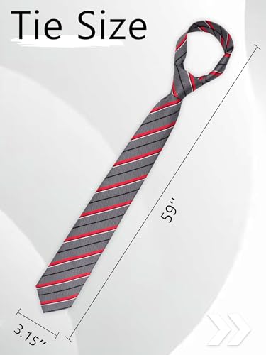 Image of Luckyvestir Striped Ties for Men Classic 3.15 inch Men's Tie Formal Neckties for Business Graduation Dinner Wedding