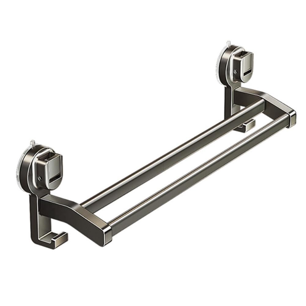 IJSDNVJNDX Punching Free Suction Cup Towel Pole Wall Mounted Strong Load-Bearing Bathroom Towel Rack 40CM Detachable