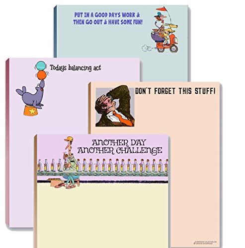 Image of Stonehouse Collection in 4 Funny Assorted Notepads Pack, Daily To Do List Notepad, Memo Pads, Office & Stationery Supplies Perfect for Funny Gifts for Coworkers, Friends, Boss & Family