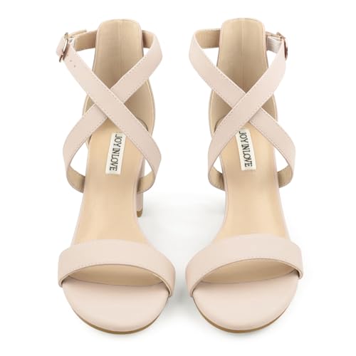Image of JOY IN LOVE Women's Chunky Block Heels 3 Inch Ankle Strap Low Heel Sandals