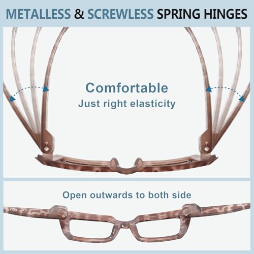 Image of Eyekepper Reading Glasses 3.00, Readers for Women, 6 Pack Oversized Square | Ladies Reader Eyeglasses, Screwless Spring Hinges, Fashion Womens Cheaters, Metalless Unbreakable, Scratch Resistant