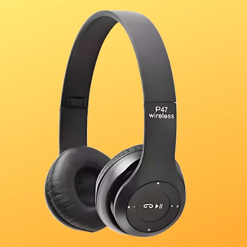 Image of icall P47 Gaming Wireless Over Ear Bluetooth Headphones with Mic (Black)
