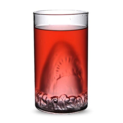 FRCOLOR Caneca de cerveja de vidro transparente com copos de cerveja de tubarão e trigo copo transpa