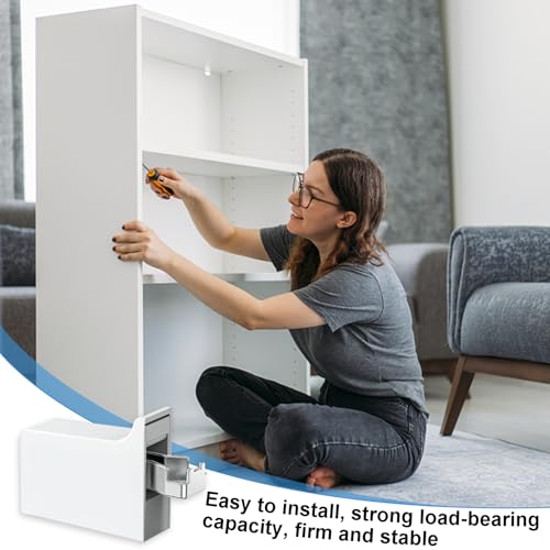 GIAK 4 Stück Schrankaufhänger Wandhalterung Schrankhalterung Schrankträger Schrank-Aufhänger mit Montageschiene Schrankhalter für Hängeschränke, Verstellbar Aufhänger Hängeschrank (B)