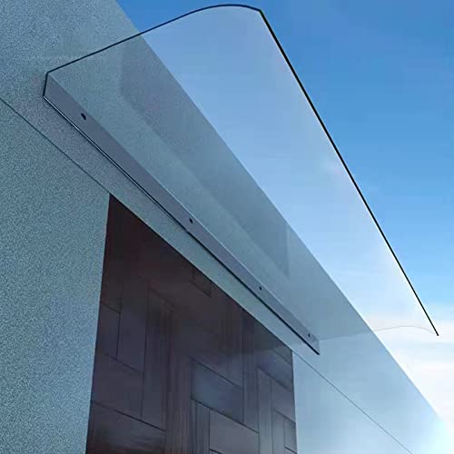 Auvent de porte invisible en polycarbonate incurvé pour abri de pluie extérieur - 2