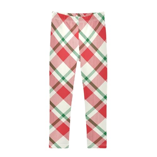 Cream Merry Christmas Plaid Red Big Girls Shorts Cotton Cartwheel Shorts Skater Pants Under Skirt