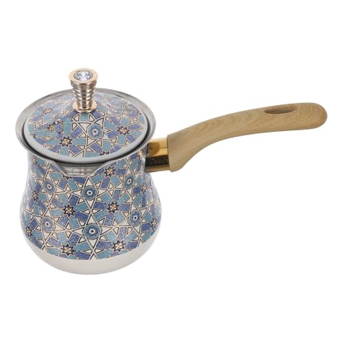 Cafetera turca de 720ml en acero inoxidable con mango de madera para cocina 2