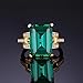 JewelryPalace Emerald Cut 6ct Simulated Emerald Solitaire Cocktail Rings for Women, Green Gemstone 925 Sterling Silver 14k Yellow Gold Plated Ring, Gemstone Ring for Women Jewelry Set 9