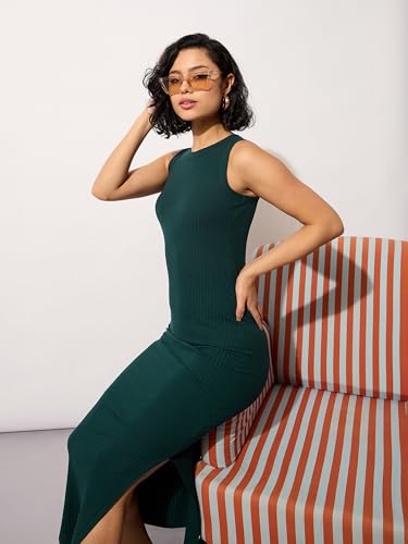 Image of barcino Black Rib Sleeveless Bodycon Maxi Dress