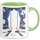 Bühnenarbeiter Tasse Geschenk Lustige Geschenkidee Spruch Für Backstage Crew (Grün)