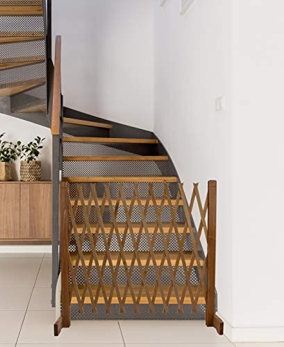 Hunde Türschutzgitter Treppen Schutz Gitter Tür Absperrgitter Sicherheits Zaun Scherengitter - Breite verstellbar 30-117cm