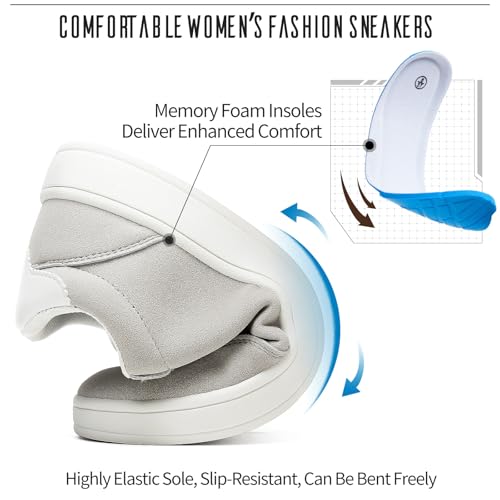 Adokoo Women's Fashion Sneakers Suede Black Grey Brown Casual Shoes Tennis Low Top Lace Up Sneakers for Women4