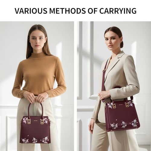 Image of Pomelo Best Purses and Handbags for Women with Multiple Pockets, Leather Top Handle Satchel Fashion Tote Shoulder Bags Ladies