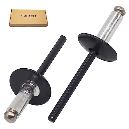 SKIR’CO (100 Stück) Großflansch Alu Blindnieten 4,8 x 14 mm, Edelstahldorn, RAL 7016 Anthrazitgrau