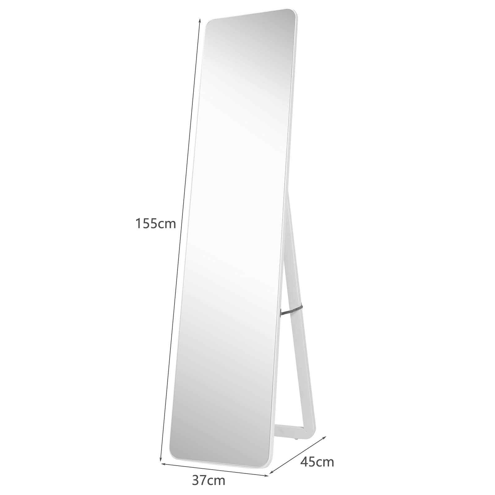 GOPLUS Espejo de Pie Cuerpo Entero de Madera 155 x 37 cm, Espejo de Pared Rectangular para Puerta, Espejo de Longitud Completa, Protección Antiarañaza, Estilo Moderno, para Salón Dormitorio Baño