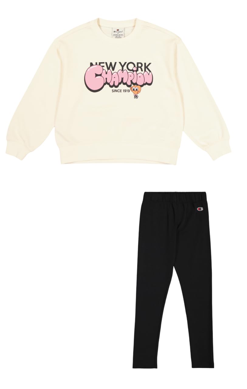 Champion Girl's Legacy Girl - Crewneck Sweatsuit, Yellow (YS141), XS