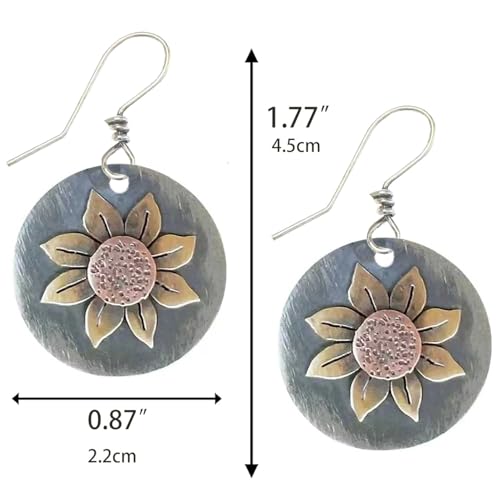 Boho Earrings, Gray Teardrop Earrings, Flower Earrings, Dangle Ethnic Earrings for Women, Handmade Bohemian Trendy Boho Vintage Jewelry4