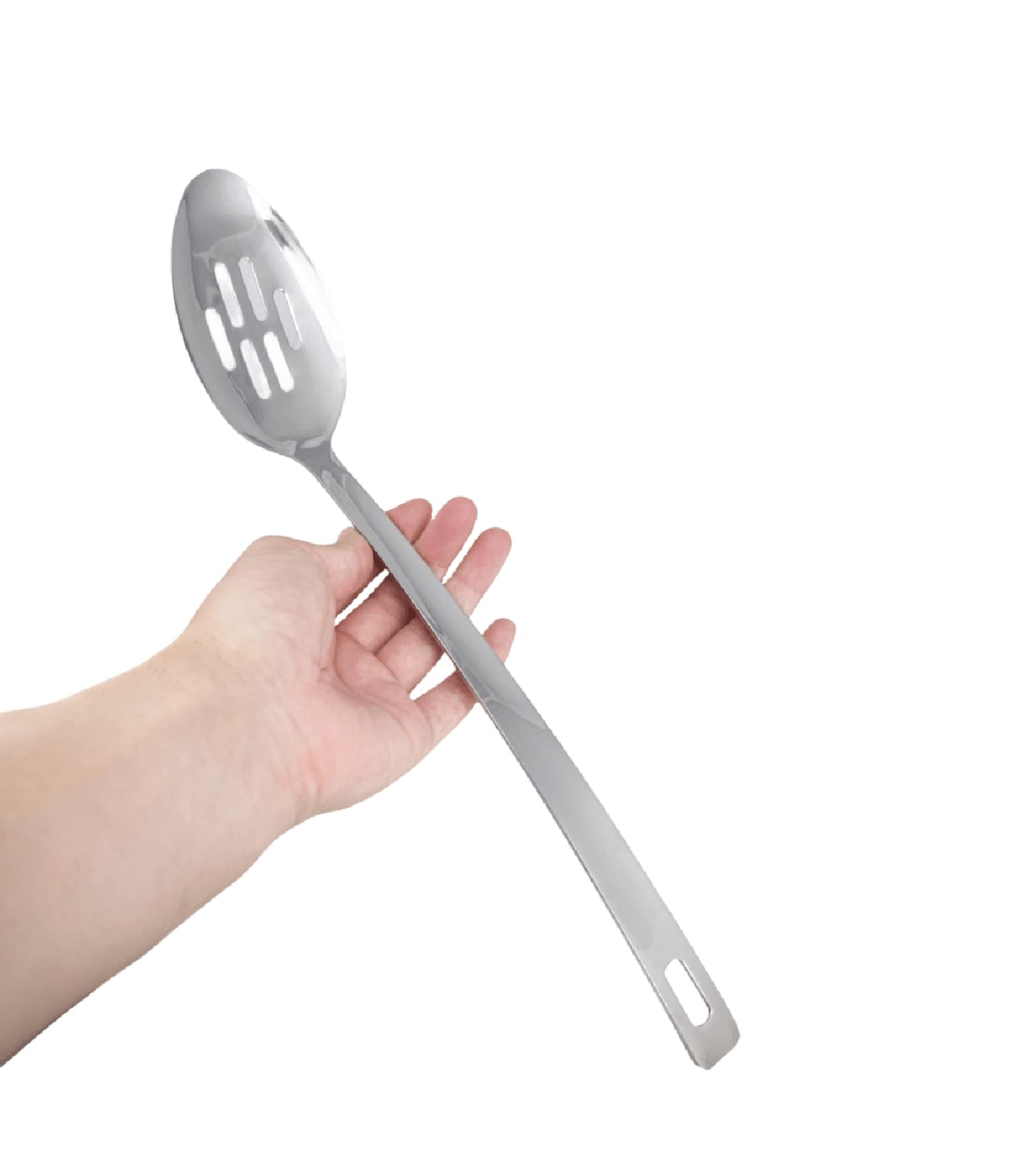 XIAOXGXF 14.5 INCHES Long Handle Stainless Steel Serving Spoon Slotted Spoons Cooking Spoon Kitchen Spoon(Set of 2) - Image 4