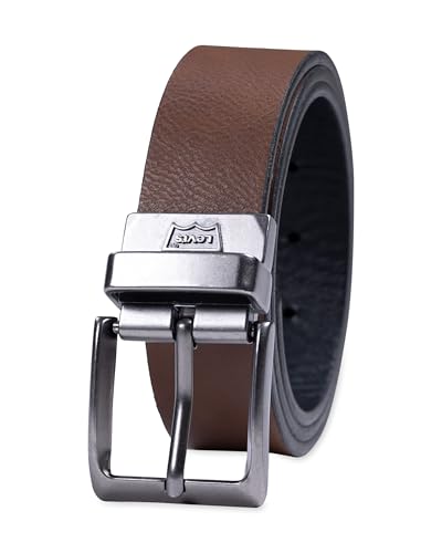 Levi's Men's Casual Cut edge Reversible Belt, Brown/Black, Large