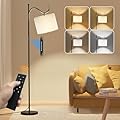 SIBRILLE LED Floor Lamp for Living Room with 4 Color Temperatures, 1200LM Tall Lamp with Remote Control & Touch, Stepless Dimming, Standing Lamp for Bedroom, Office, White Lampshade