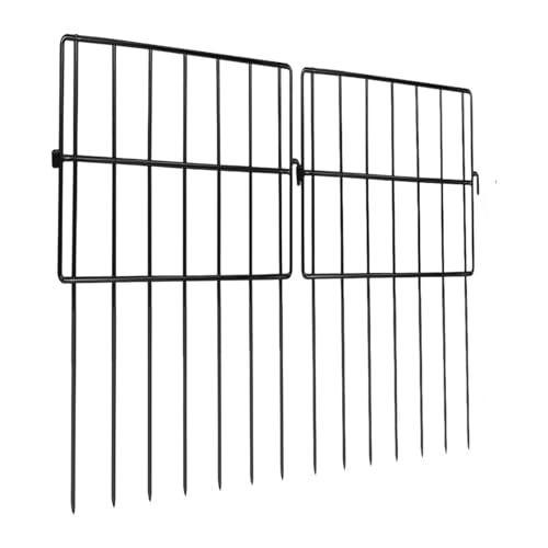 Dualoai 10 Paneles de Metal para Jardín, Accesorios de Barrera para Animales, Vallas para Parterres de Flores