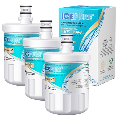 Image of ICEPURE Alkaline 5231JA2002A Refrigerator Water Filter, 3 PACK | Enhances PH, Replacement for LG LT500P, ADQ72910901, GEN11042FR-08, Kenmore 9890, ADQ72910907, LFX25973S, LFX25974ST, 46-9890
