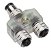 Brad 884AP0 Micro-Change A-Code Solid Body Splitter with LED, 4 Pole, 4.0A Max Current Rating, 30V Max Voltage, Clear