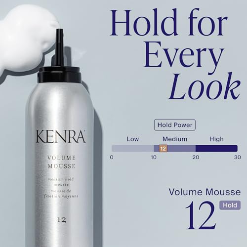 Image of Kenra Professional Volume Mousse 12 | Firm Hold Mousse | Alcohol Free | Non-drying, Non-flaking Lightweight Formula | Tames Frizz & Conditions | Thermal Protection up to 45F | All Hair Types