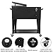 Rolling Cooler Cart Ice Chest for Outdoor Patio Deck Party Portable Bar Cold Drink Beverage Carts, Backyard Cooler Trolley on Wheels with Shelf, 80 Quart Cooling Bins, Bottle Opener, Black