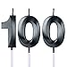 Black 100th Birthday Candles for Cakes Cupcakes, Number 100 Candle Cake Topper for Party Anniversary Wedding Celebration Decoration