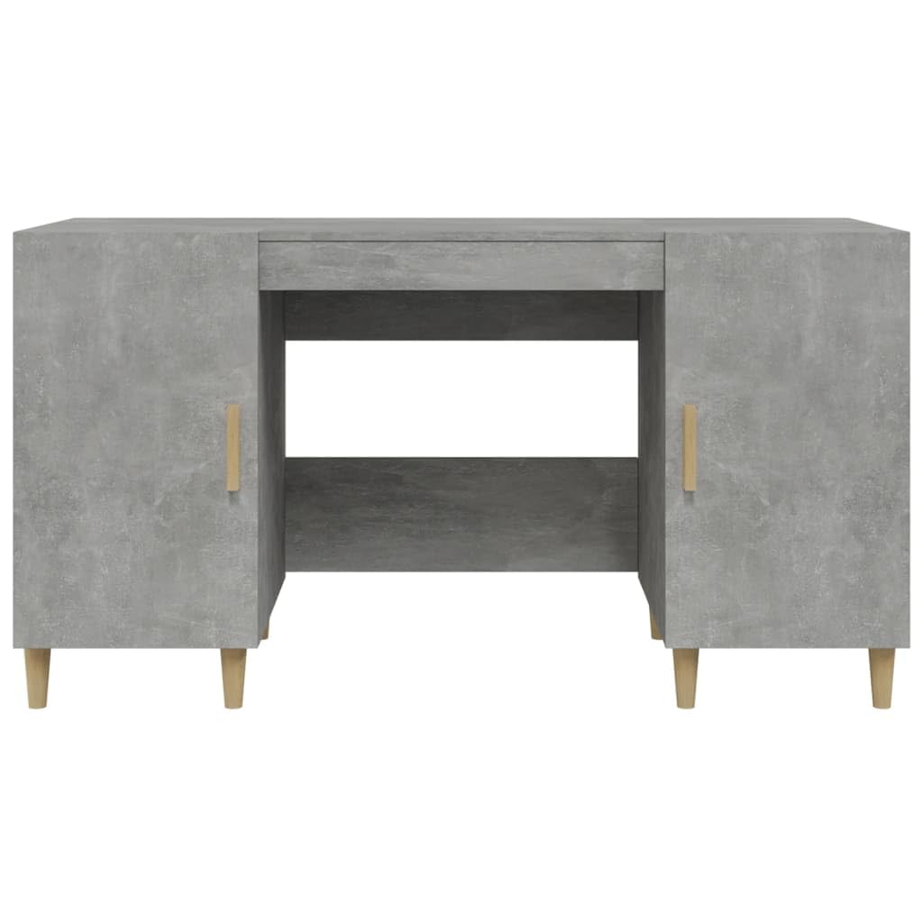 Scrivania grigio cemento 140 x 50 x 75 cm, robusto materiale in legno, versatile per computer desk per ufficio, design moderno con spazio di archiviazione, ideale per giochi, scrittura e studio