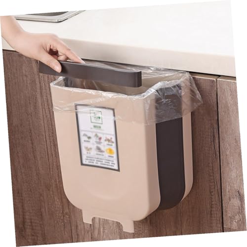 Caneca de basura plegable colgante café para cocina miniatura 4